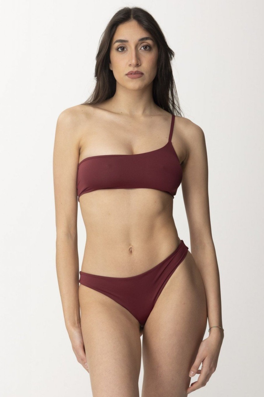 Patrizia Pepe Slip Per Bikini Con Arricciatura Dark Plum Wholesale