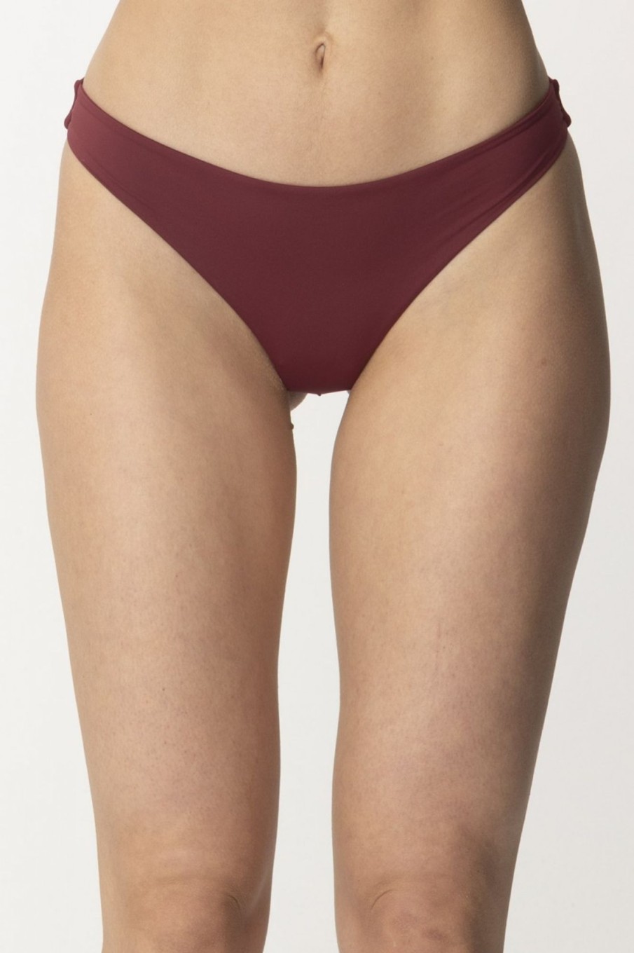 Patrizia Pepe Slip Per Bikini Con Arricciatura Dark Plum Wholesale