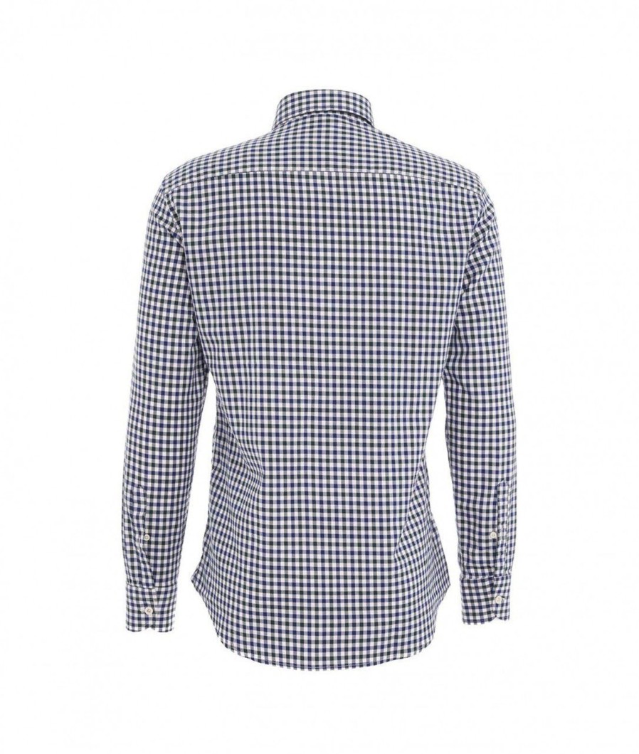 Bastoncino Camicia In Motivo Vichy Blu Wholesale