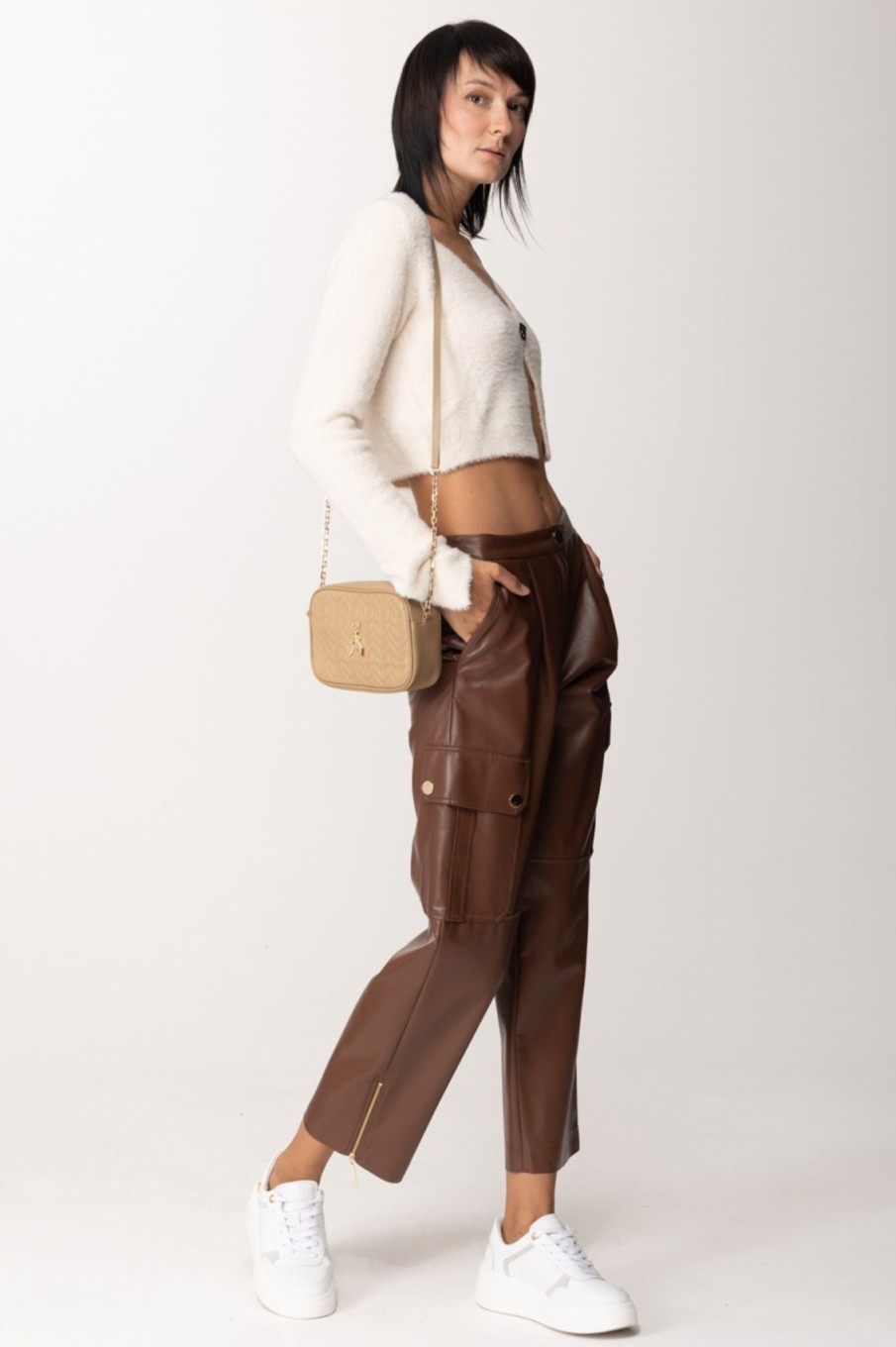 Simona Corsellini Pantaloni Wide Leg Con Tasche E Zip Toffee Online