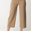 Pinko Pantaloni Crop In Lino Stretch Beige Bruno Fulvo Online