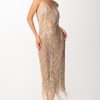 Elisabetta Franchi Abito Red Carpet In Tulle Con Paillettes Nudo/Gold Hot