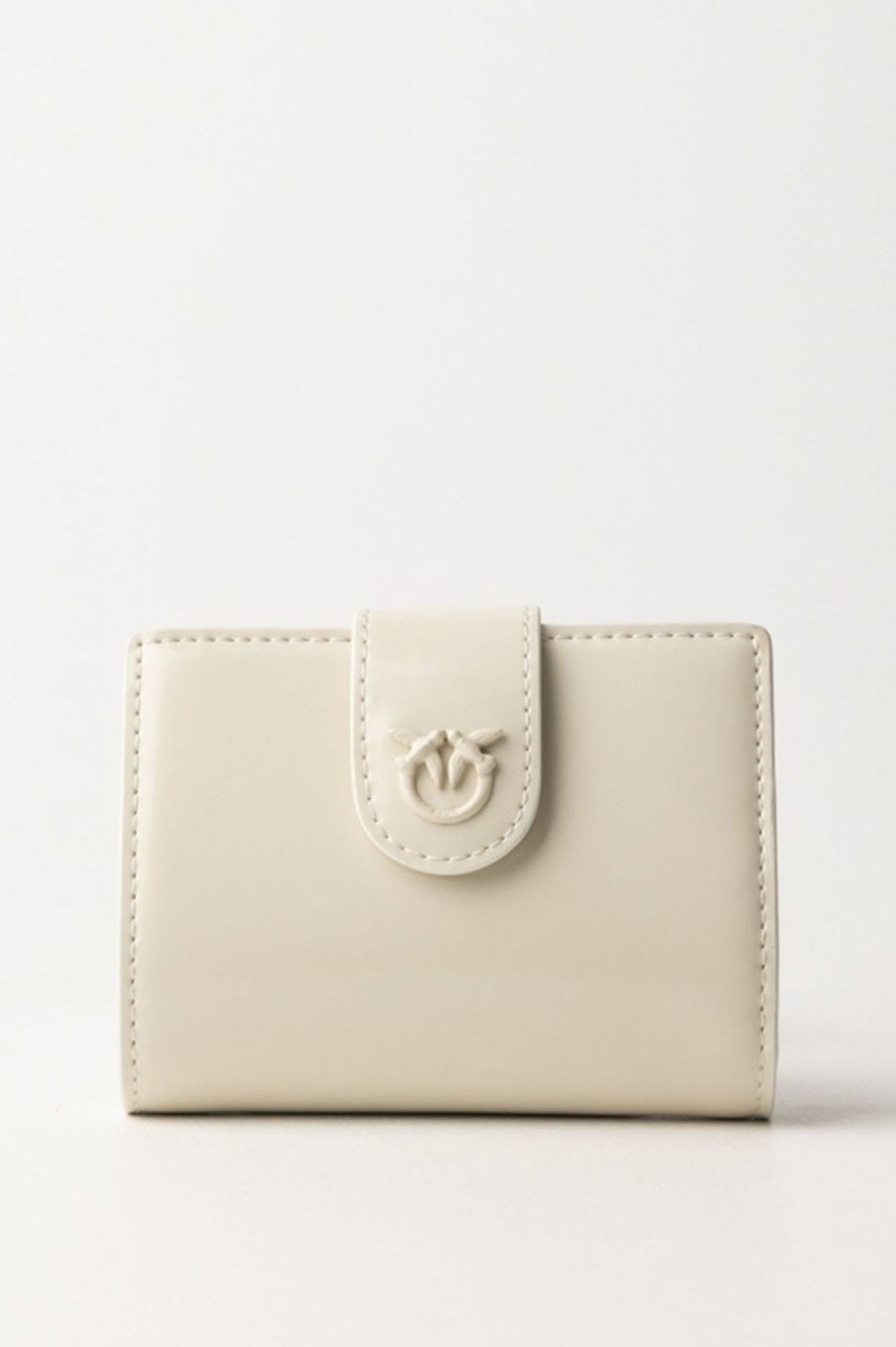 Pinko Wallet In Pelle Lucida Bianco-Block Color Clearance