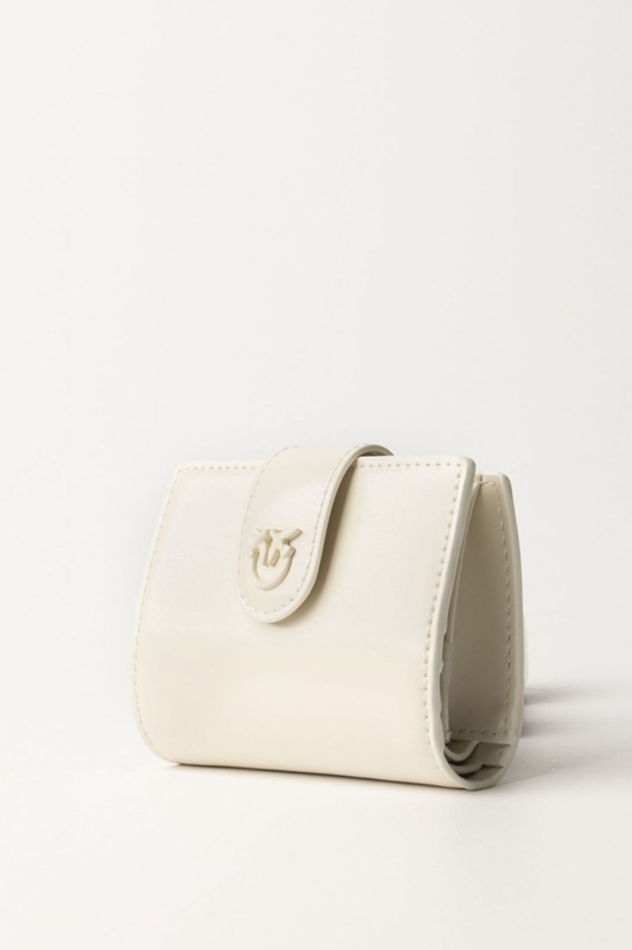 Pinko Wallet In Pelle Lucida Bianco-Block Color Clearance