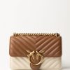 Pinko Borsa Love Classic Mini Bicolore Cuoio/Bianco-Antique Gold Best