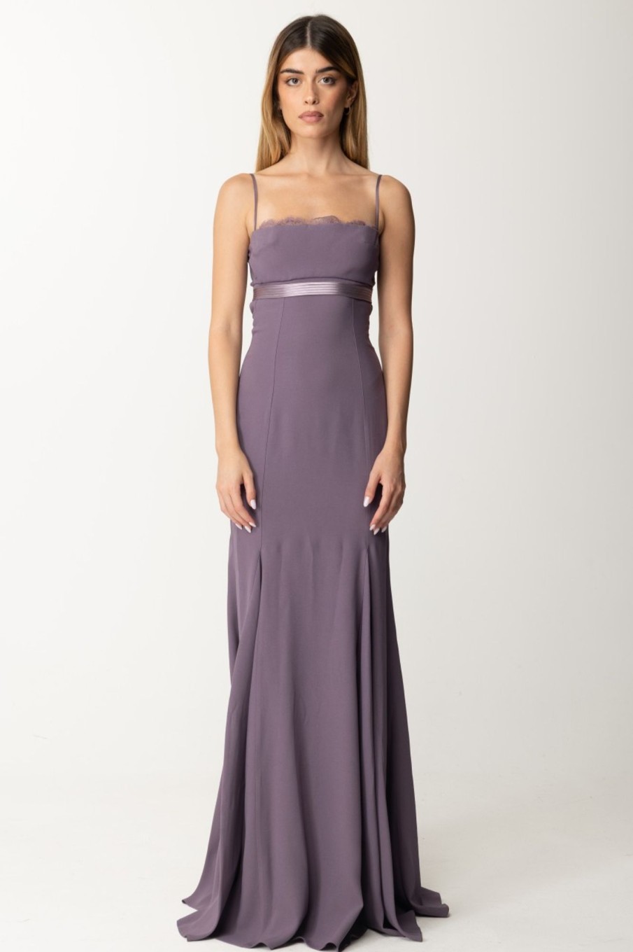 Elisabetta Franchi Abito Red Carpet A Balconcino Candy Violet Wholesale