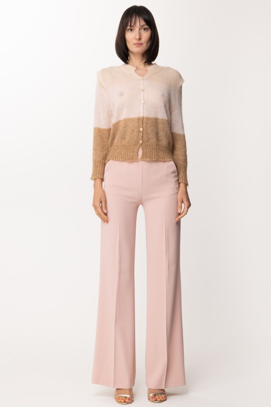 Pinko Pantaloni Palazzo A Vita Alta Rosa Matura Hot