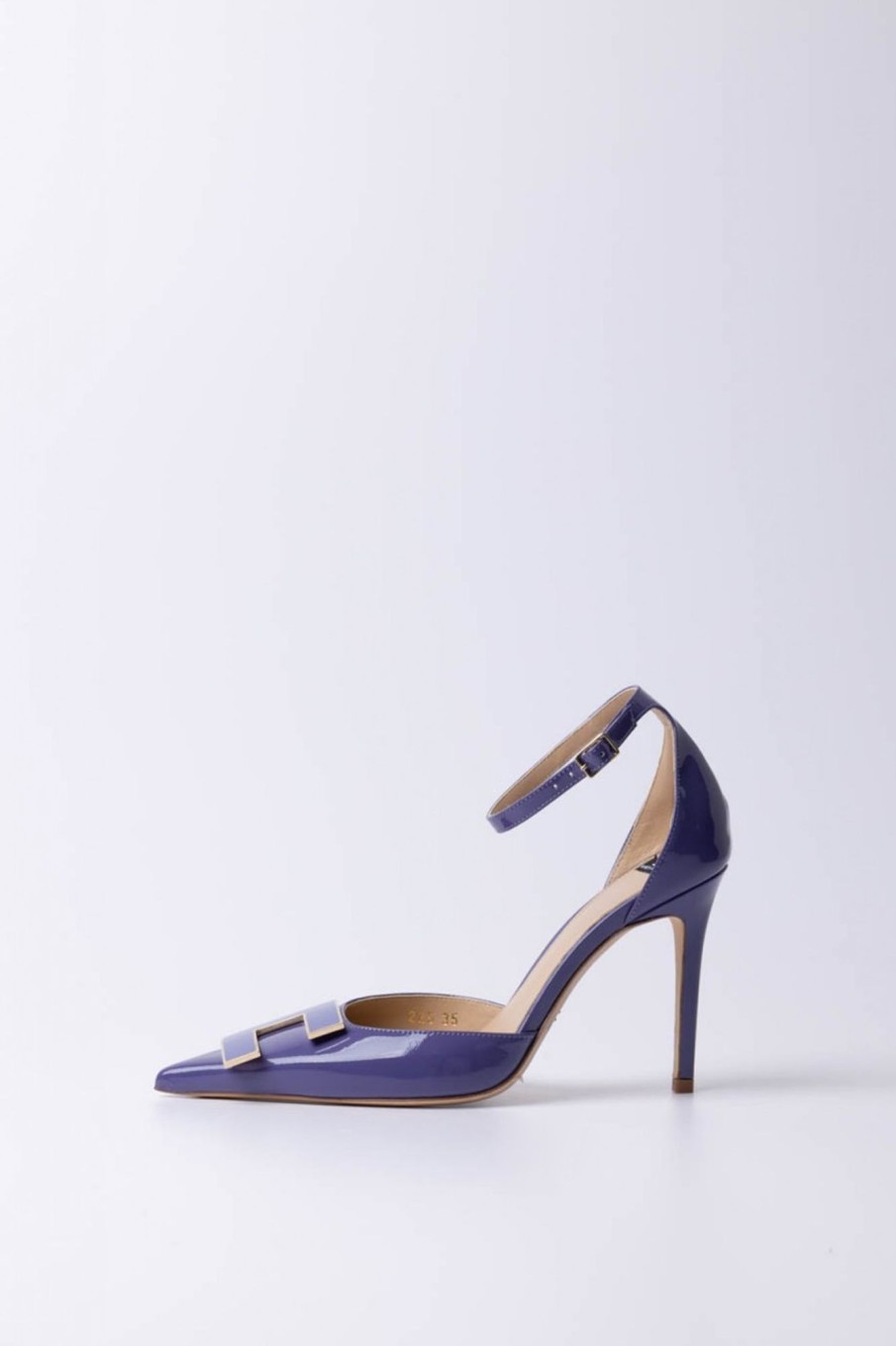 Elisabetta Franchi Pumps In Vernice Con Logo Ametista New