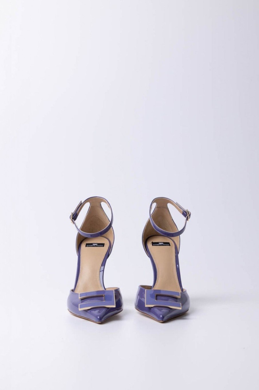 Elisabetta Franchi Pumps In Vernice Con Logo Ametista New