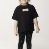 ELISABETTA FRANCHI BAMBINA T-Shirt Con Etichetta Logo Black Pink Label Clearance