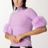 Simona Corsellini Maglia A Collo Alto Con Inserti In Pelliccia Cool Lilac Online