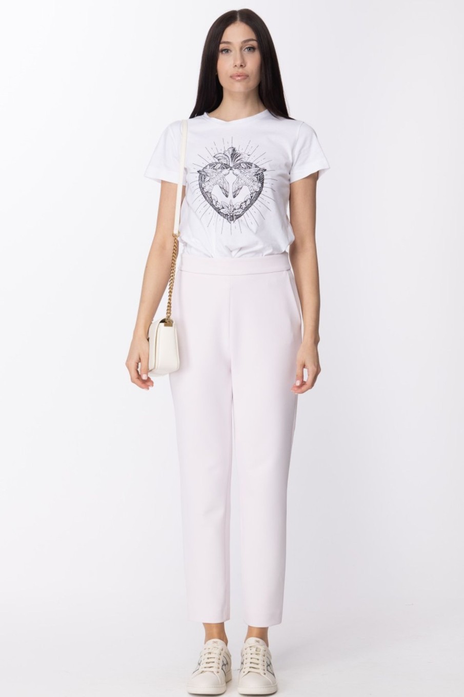 Pinko T-Shirt Con Stampa Love Birds Bianco Brill Online