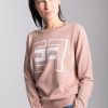 Elisabetta Franchi Pullover In Lana Con Logo Nudo/Burro Online