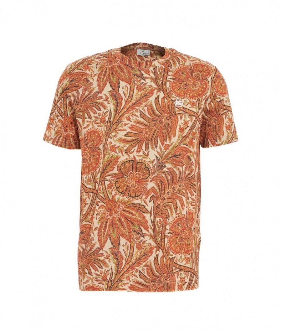 etro T-Shirt Con Stapa Beige Clearance