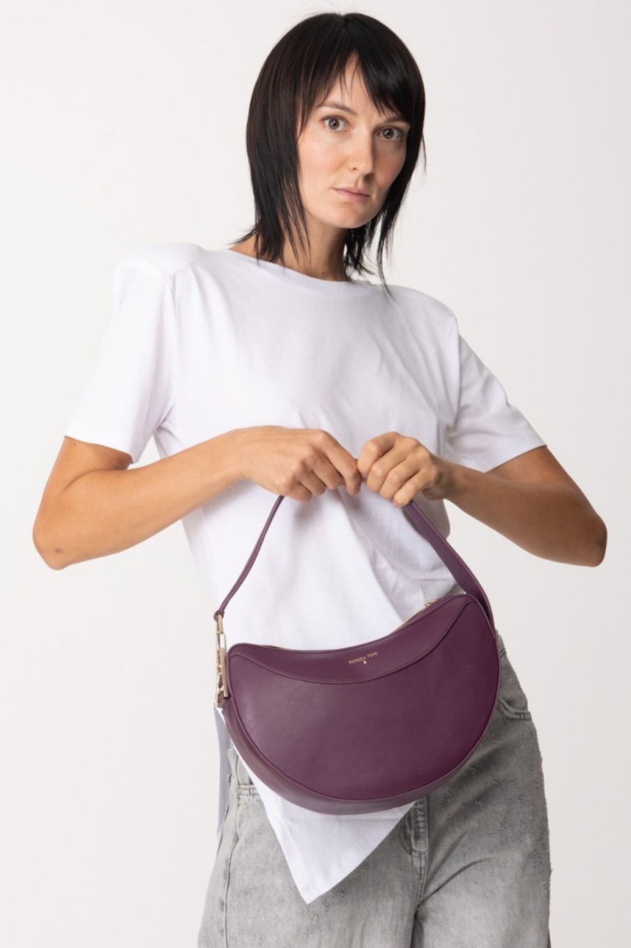 Patrizia Pepe Borsa Hobo Futuristic Purple New