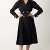 Elisabetta Franchi Trench Doppiopetto Cotone Nero New