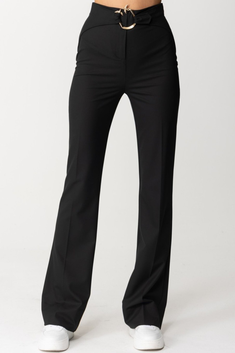 Pinko Pantaloni Con Cintura Love Birds Nero Limousine New