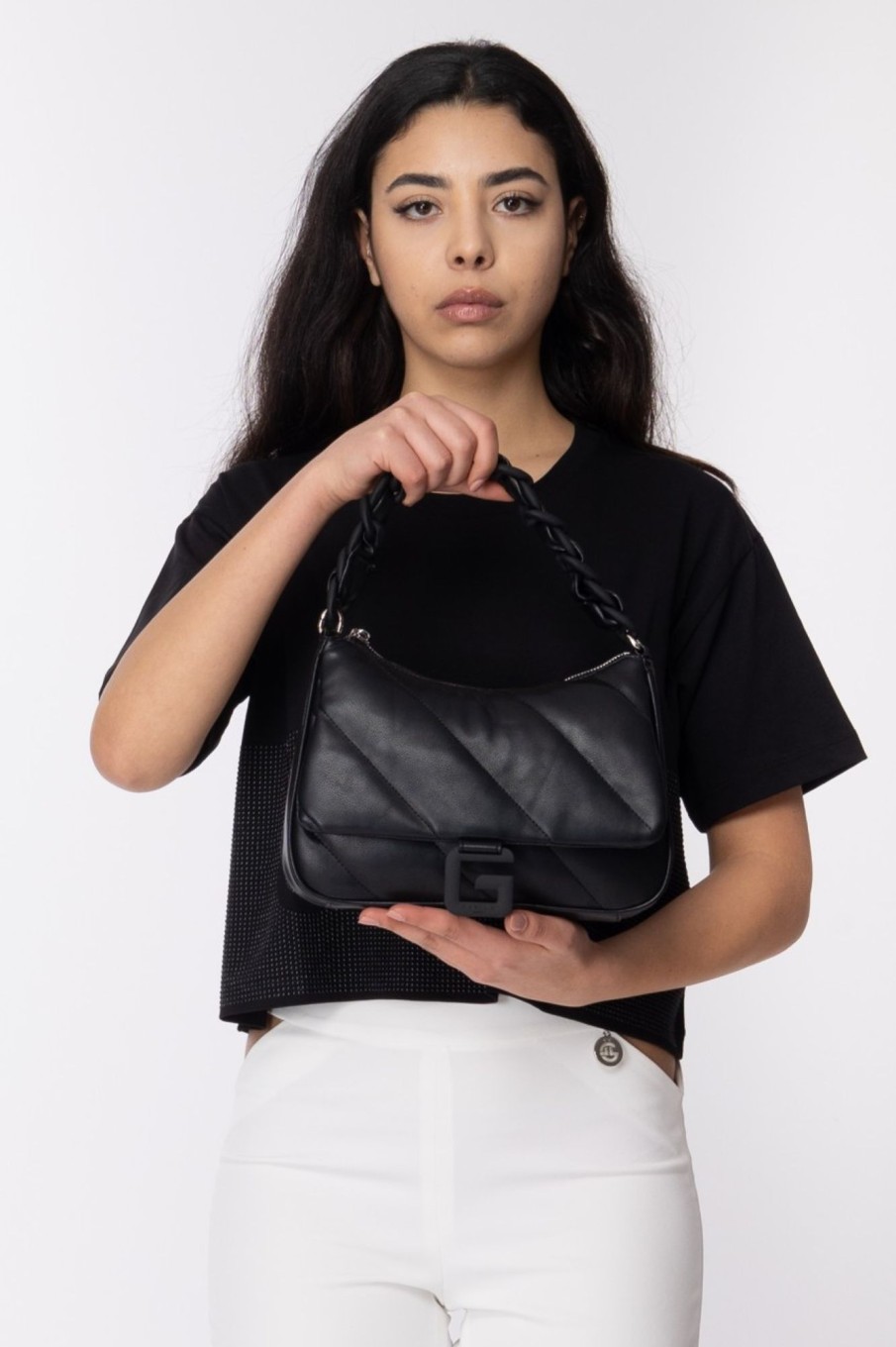 Gaelle Paris Borsa Trapuntata Con Zip E Logo Nero Best