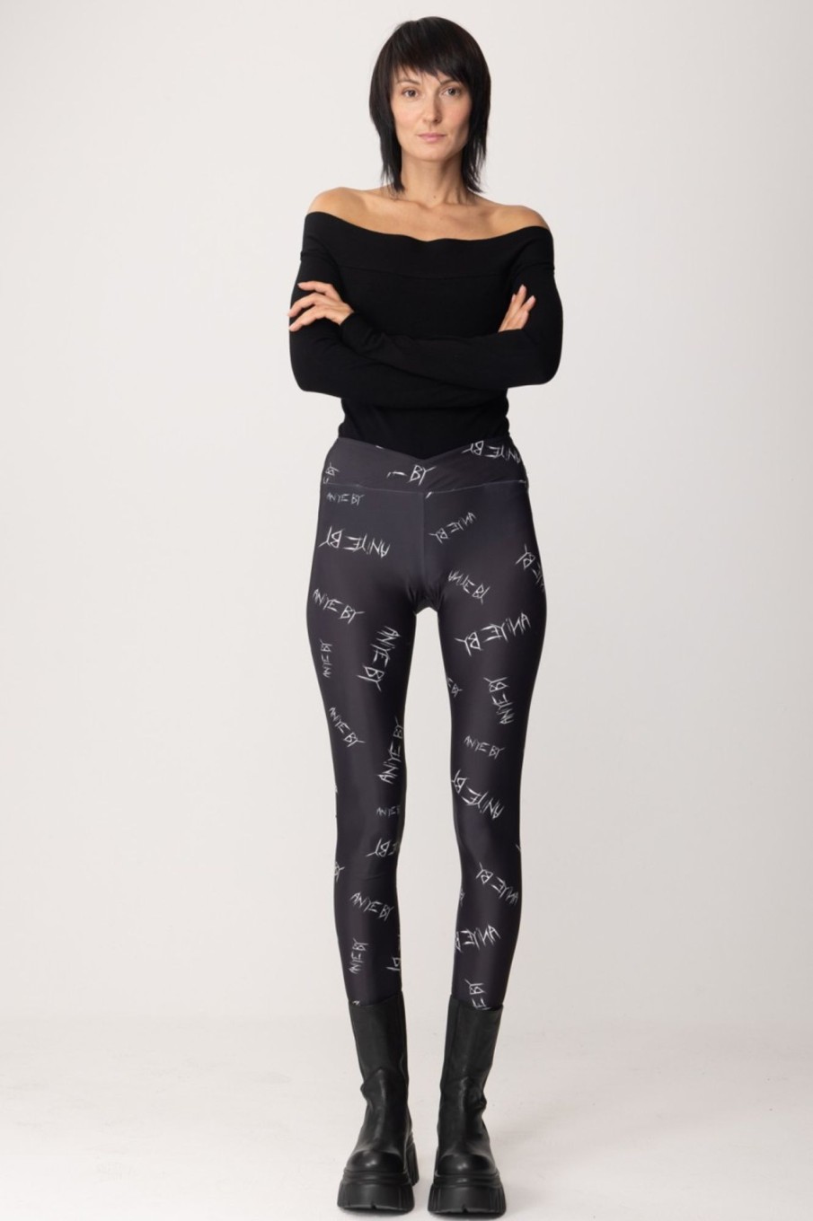 Aniye By Leggings Stampati Black Logo Best