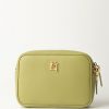 Elisabetta Franchi Camera Bag Con Logo Oro Pistacchio Hot