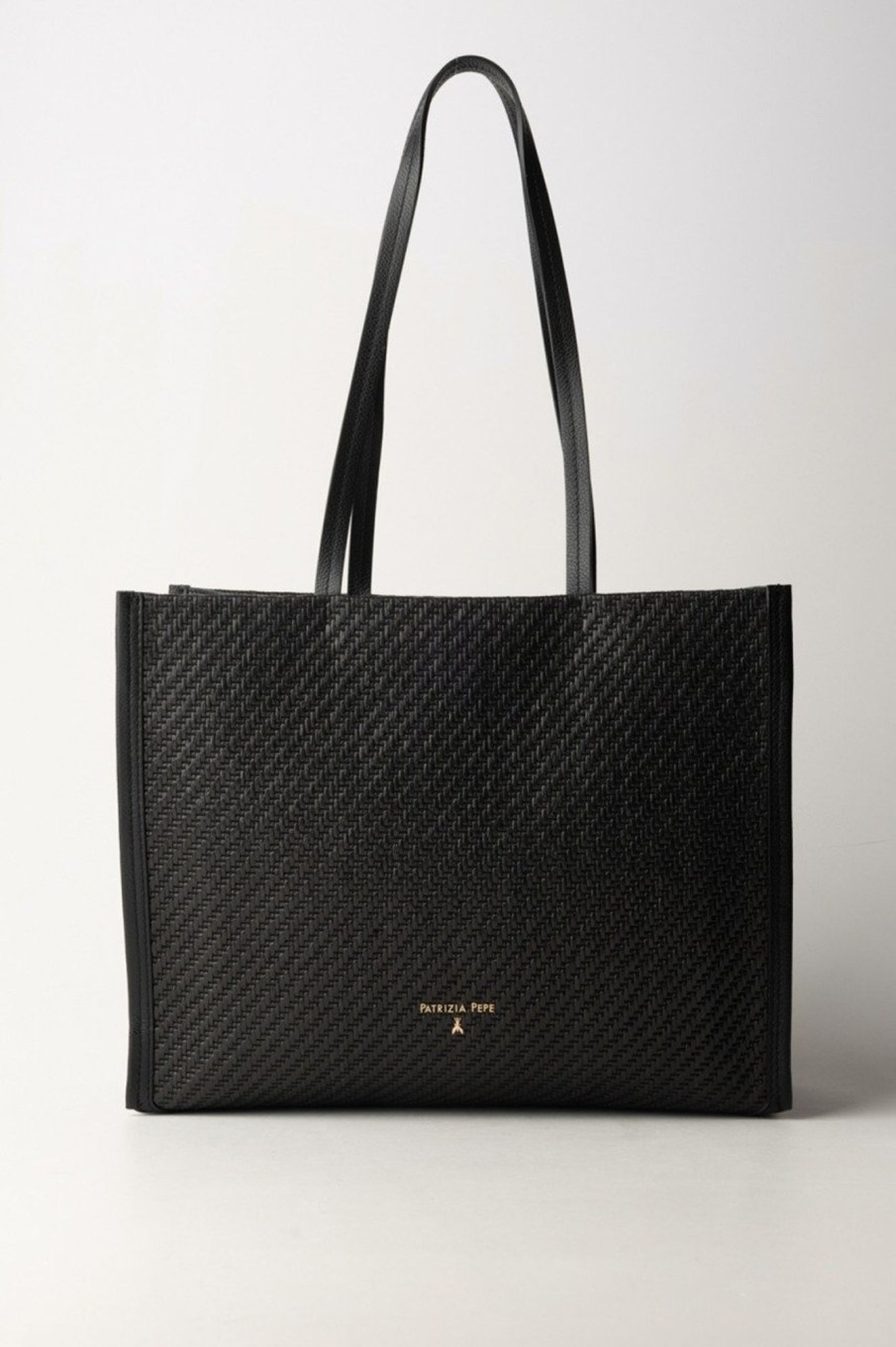 Patrizia Pepe Shopper Bag Intrecciata Black/Black Online