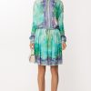 Just Cavalli Gonna Plissettata Con Stampa Neptune Green Wholesale