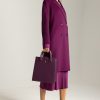 Patrizia Pepe Cappotto In Panno Doppiopetto Futuristic Purple New