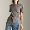 Patrizia Pepe T-Shirt Asimmetrica Con Arricciatura Tornado Gray Best