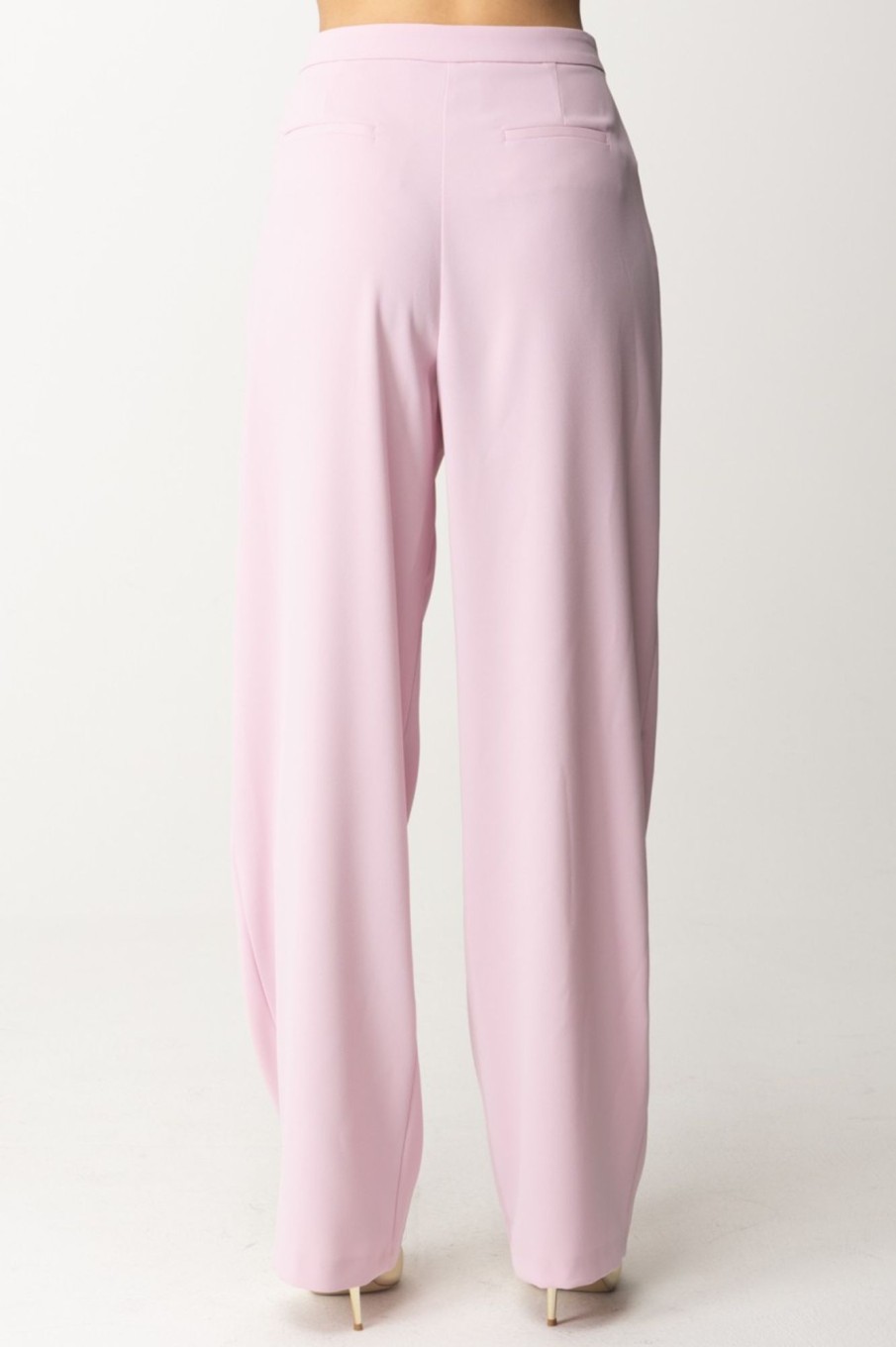 Pinko Pantaloni Con Pieghe In Crepe Stretch Fumo Orchidea Best