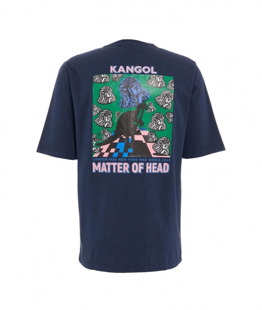 Kangol T-Shirt Etter Of Head Blu Scuro Wholesale