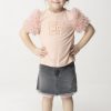 ELISABETTA FRANCHI BAMBINA T-Shirt Con Ruches In Tulle Desert Roses Wholesale