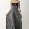 Elisabetta Franchi Abito Red Carpet In Lurex Nero/Piombo New