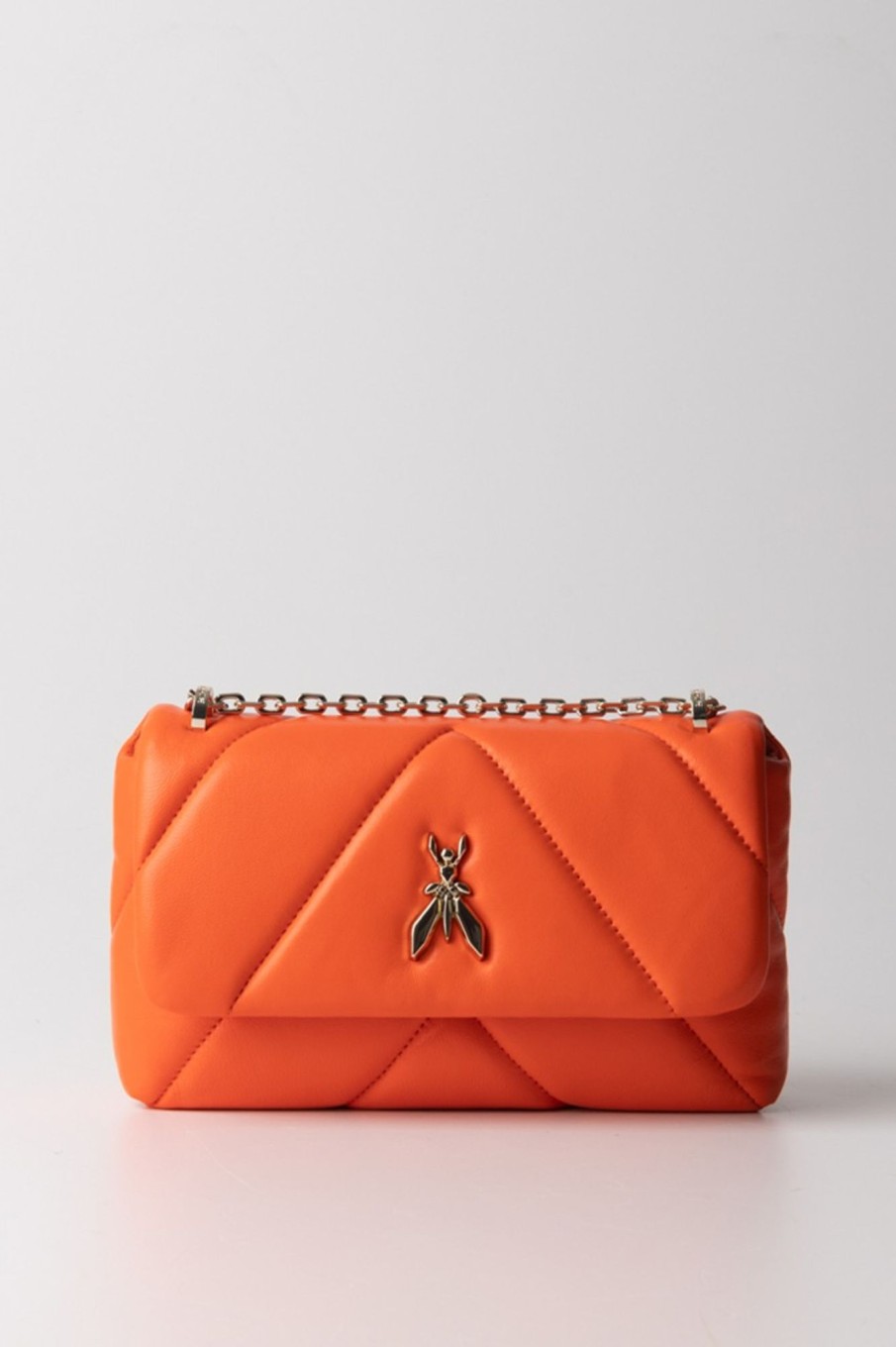 Patrizia Pepe Tracolla Con Patta Fly Puffy Solar Orange New