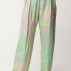 Pinko Pantaloni Ampi Stampati Mult Verde/Rosa Clearance