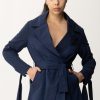 Alessia Santi Trench Corto Con Cintura Blu Notte Online