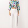 Just Cavalli Blusa Crop Floreale Multicolor Variant New