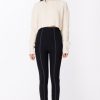 Elisabetta Franchi Pantaloni Super Skinny Con Cintura In Vernice Nero Online