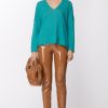 Twin-Set Maglia Ampia Con Scollo A V Verde Hot