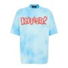 Dsquared2 T-Shirt Skater Fit Blu New