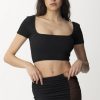 Me Fui Top Color Block In Lycra Goffrata Black Hot