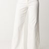 Twin-Set Jeans Wide Leg Con Cintura Oval T Denim Bianco Clearance