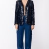 Twin-Set Giacca Blazer In Full Paillettes Mid Blu Wholesale