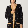 Elisabetta Franchi Cardigan Lungo Con Stampa Loghi Nero/Caramello Hot