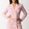 Elisabetta Franchi Abito Robe-Manteau Con Cintura Soft Berry Hot