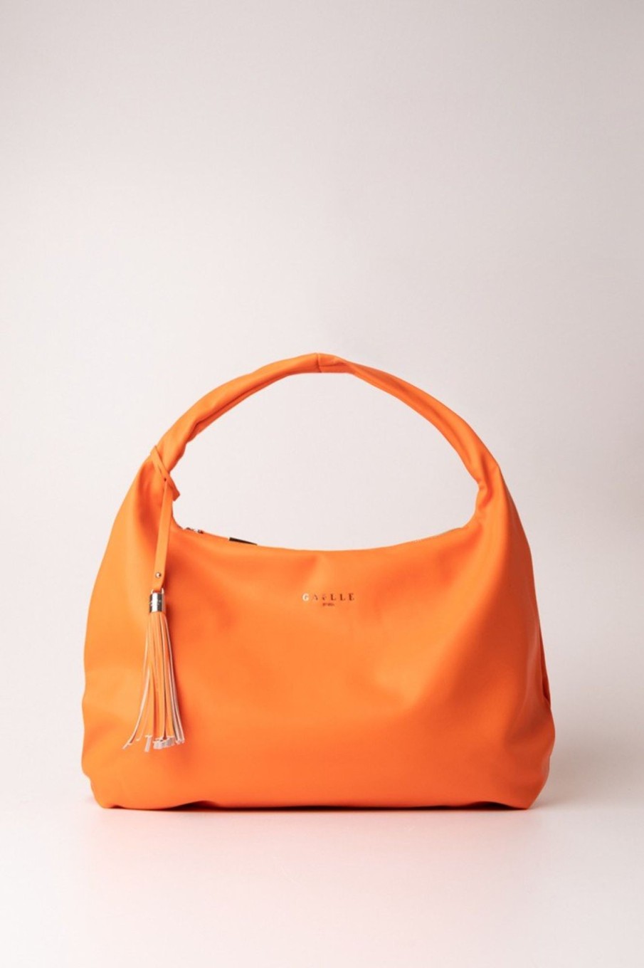 Gaelle Paris Borsa A Spalla Media Con Logo E Nappina Arancio Hot