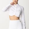 Elisabetta Franchi Camicia Cropped Bianco Online