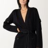 Elisabetta Franchi Cardigan Con Tasconi E Cintura Nero/Burro Best