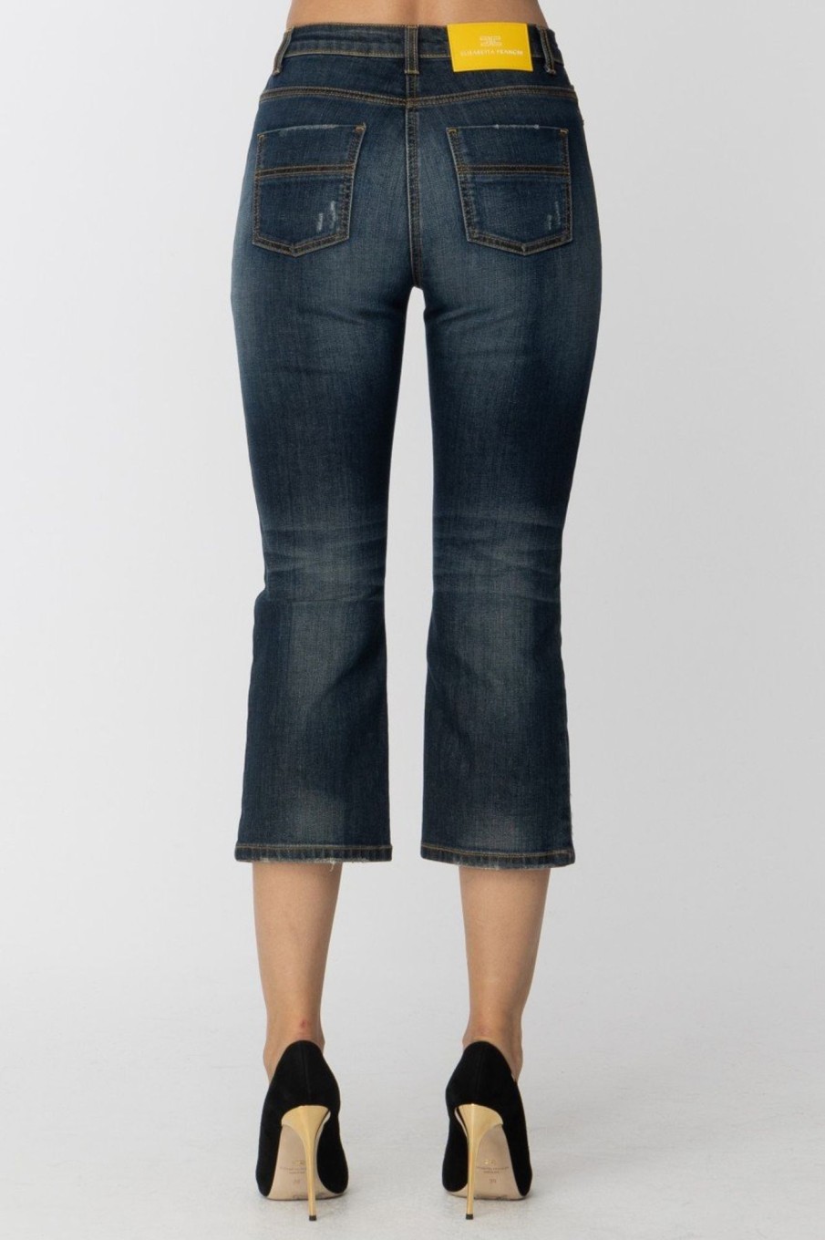 Elisabetta Franchi Jeans Crop Scuri Used Blue Wholesale