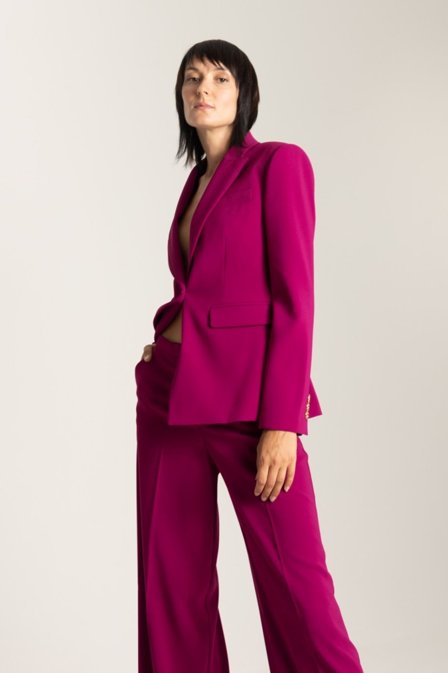 Pinko Blazer Monopetto Viola Buganville New