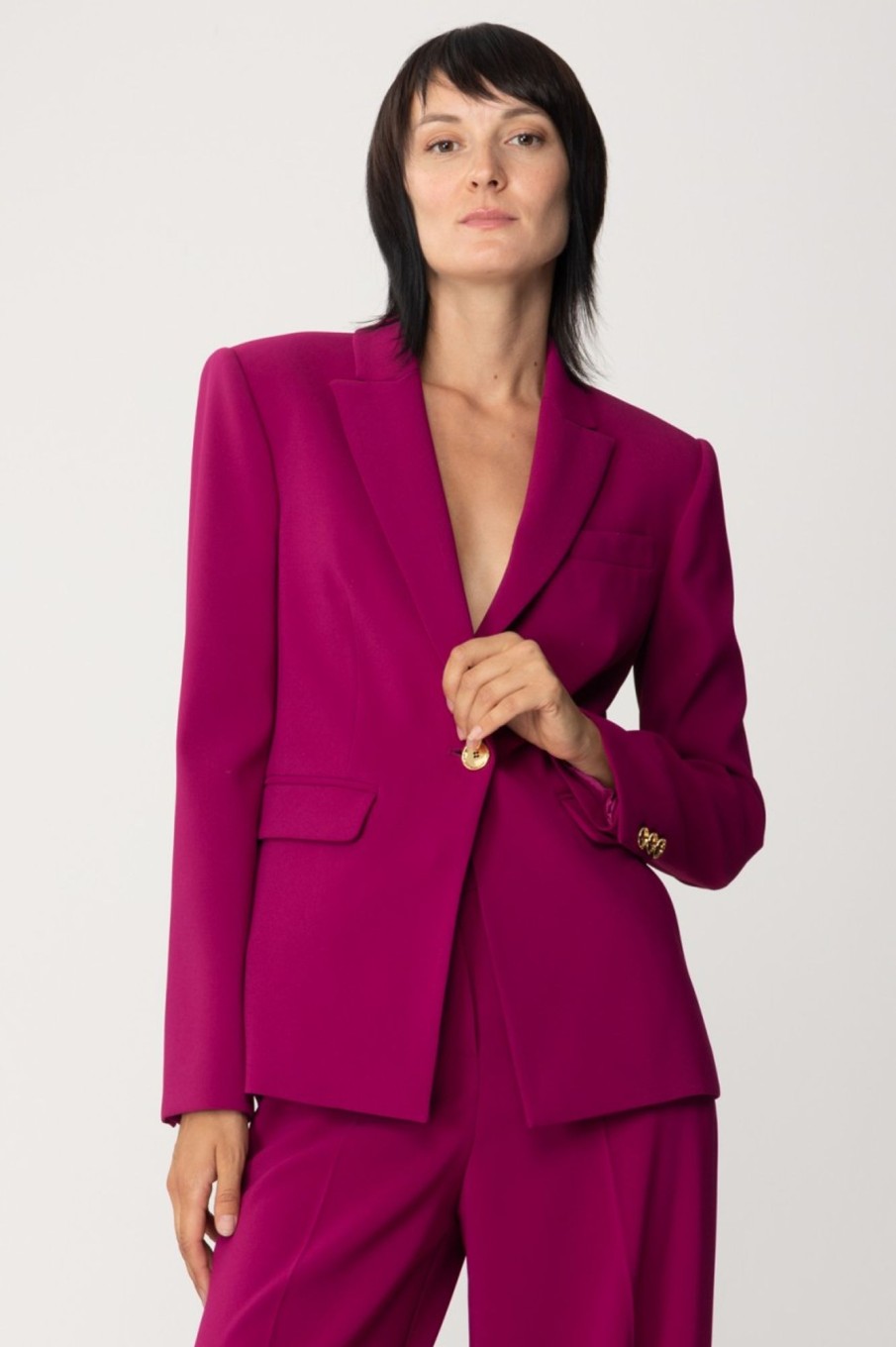 Pinko Blazer Monopetto Viola Buganville New